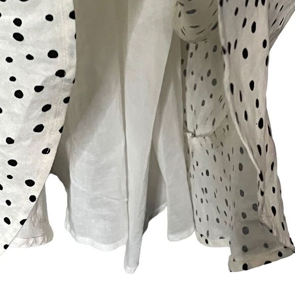 Loft Linen Blend Polka Dotted Bow Dress Size 8 - Picture 5 of 7